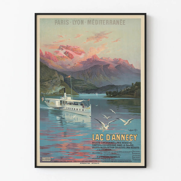 Vintage poster of Lake Annecy - Paris Lyon Mediterranean