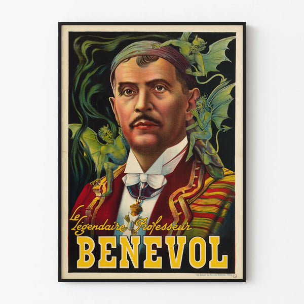 Vintage poster of the legendary Professor Benevol decorative