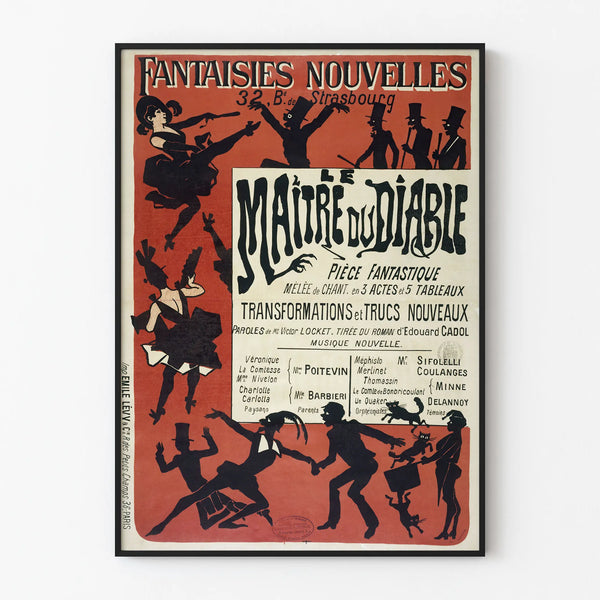 Vintage poster The Master of the Devil - Classic theater wall decoration