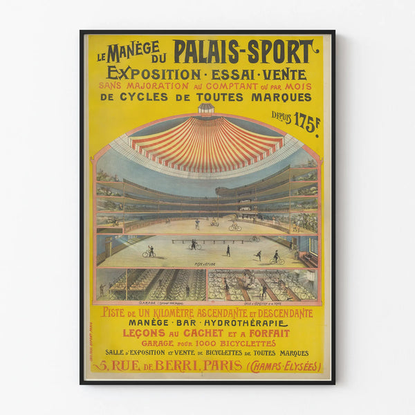 Vintage Poster of the Palais-Sport Carousel - Exhibition and Sale of Bicycles in Paris