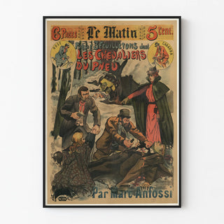 Vintage poster of the serial Les Chevaliers du Pneu by Marc Anfossi