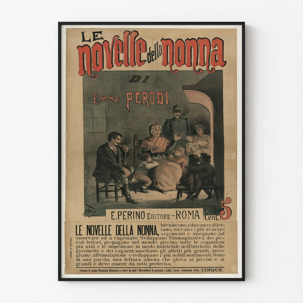 Vintage poster Le Novelle della Nonna d'Emma Perodi - Italian wall decoration