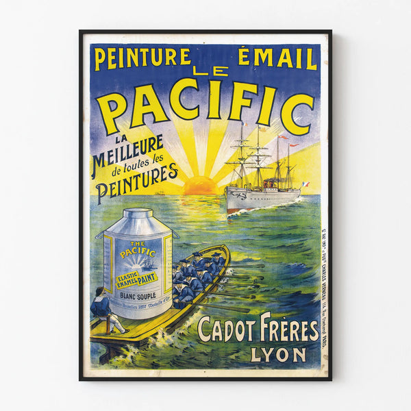 Vintage Poster Painting Email Le Pacific Cadot Brothers Lyon