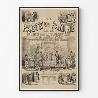 Vintage Poster The Famine Pact - Storming of the Bastille 1789