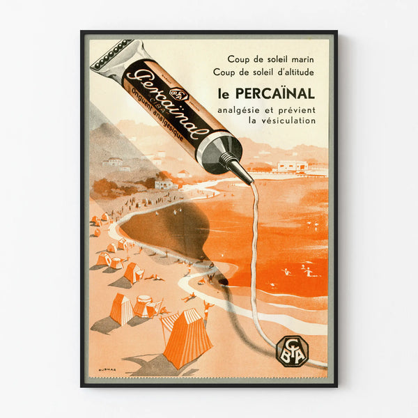 Vintage poster of the Percaïnal - Retro health wall decoration