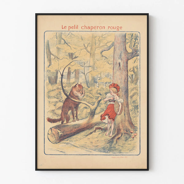 Vintage Poster Little Red Riding Hood - Classic Illustration for Children's Wall Decoration