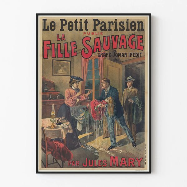 Vintage poster Le Petit Parisien The Wild Girl by Jules Mary