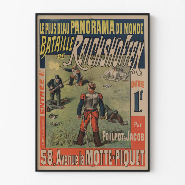 Vintage poster of the Reichshoffen battle panorama for wall decoration