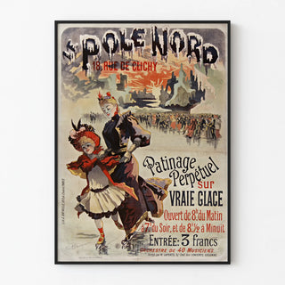 Vintage Poster of Perpetual Skating on Real Ice - The North Pole Paris