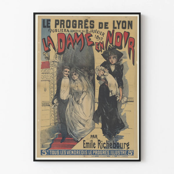 Vintage Poster The Lady in Black 1893 - Retro Wall Decoration