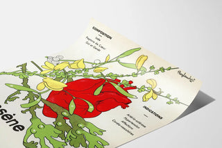 Vintage poster of Le Protensène Lejeune featuring hearts and medicinal plants