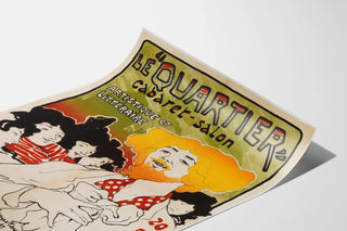 Vintage poster of Le Quartier, an artistic and literary cabaret-salon