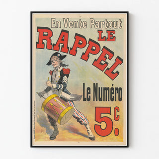 Vintage poster Le Rappel number 5c with tambourine player