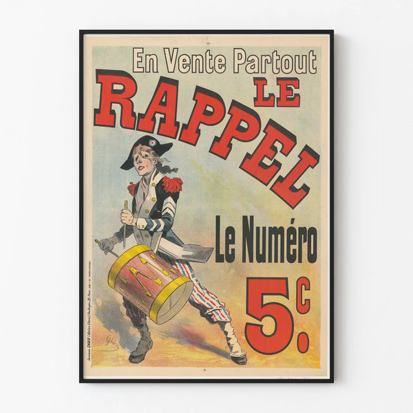 Vintage poster Le Rappel number 5c with tambourine player