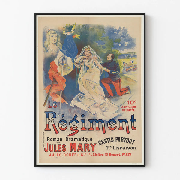 Vintage poster Le Régiment by Jules Mary - Retro military wall decoration