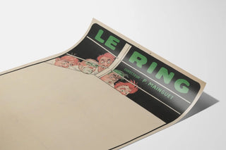 Vintage poster of Le Ring, humorous illustration of boxing spectators