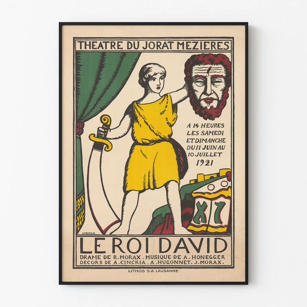 Vintage Wall Decoration Poster of the Theatre Le Roi David 1921