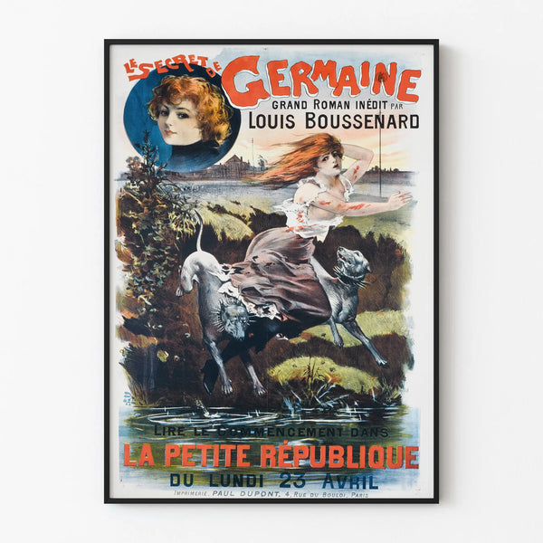 Vintage poster The Secret of Germaine by Louis Boussenard