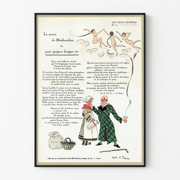 Vintage Poster The Secret of Methuselah - Humorous and Retro Wall Decoration