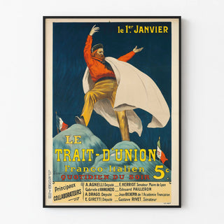Vintage Poster Le Trait d'Union Franco-Italien