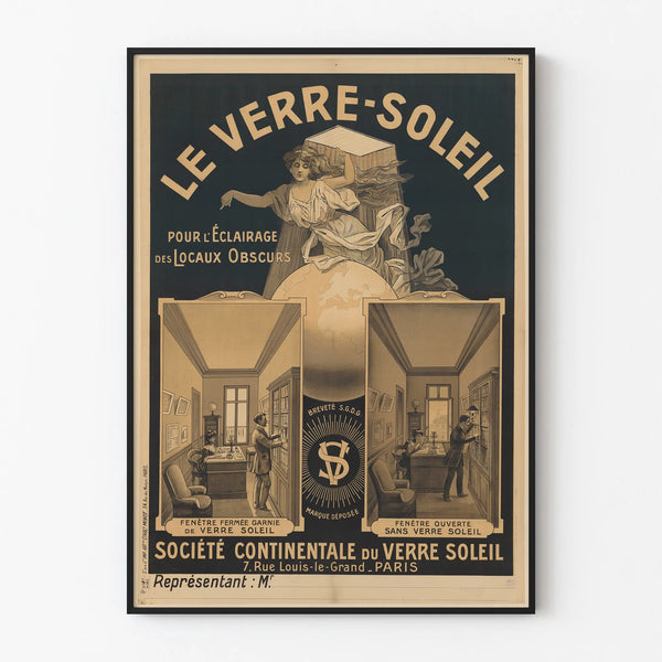 Vintage Poster Le Verre Soleil - Retro Industrial Wall Decoration