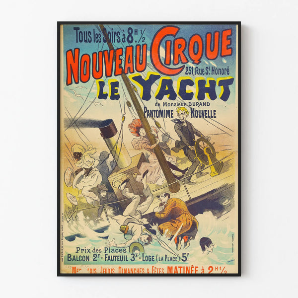 Vintage Poster Le Yacht - Circus Style Wall Decoration