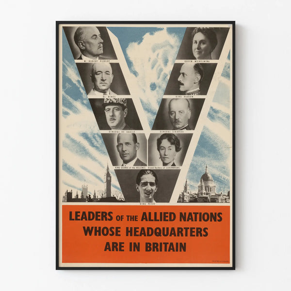 Vintage poster of Allied nations based in Great Britain