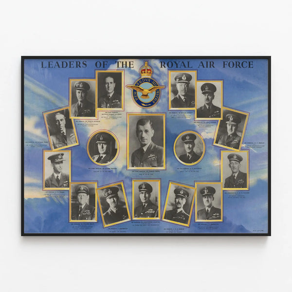 Vintage Poster Leaders of the Royal Air Force - Military Wall Decoration — framed artwork on a wall