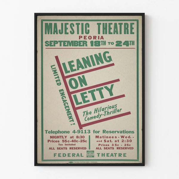 Vintage Theater Poster Majestic - Leaning on Letty