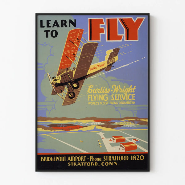 Vintage poster of pilot training Curtiss-Wright