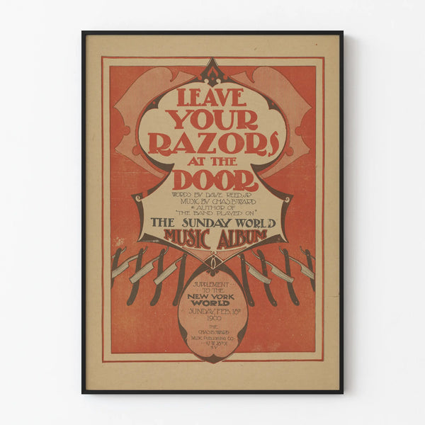 Vintage music poster Leave Your Razors at the Door