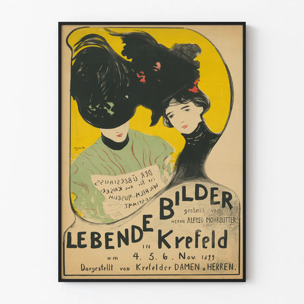 Vintage poster Lebende Bilder Krefeld 1899 wall decoration