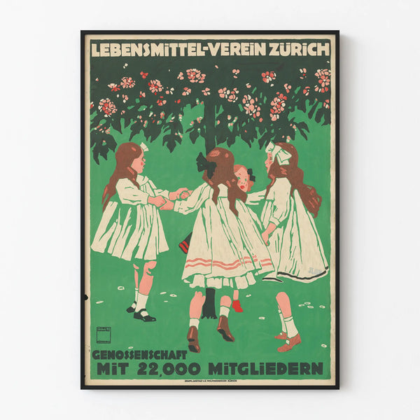 Vintage poster Lebensmitte-Verein Zürich for wall decoration