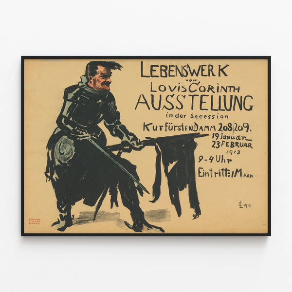 Lovis Corinth Lebenswerk Exhibition Poster – Vintage Wall Decoration — framed artwork on a wall