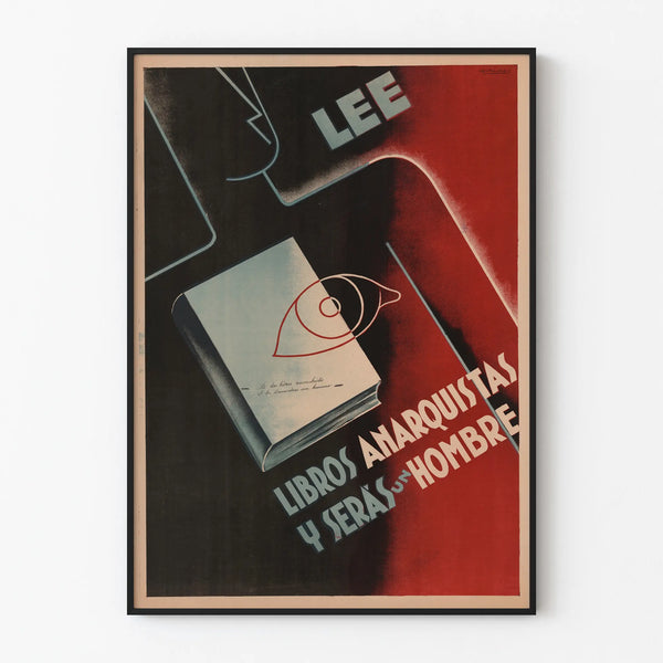Vintage poster 'Libros Anarquistas y Serás un Hombre' for wall decoration