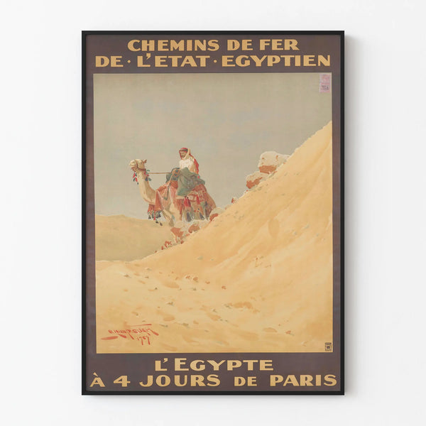 Vintage poster 'Egypt in 4 days from Paris' - Retro wall decoration