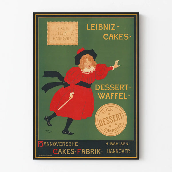 Vintage Leibniz Cakes Dessert Waffle Poster