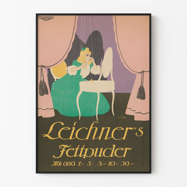 Vintage poster Leichner's Fettpuder elegant wall decoration