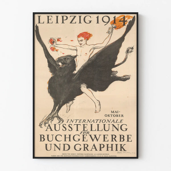 Vintage Leipzig Poster 1914 International Exhibition of the Book and Graphic Art