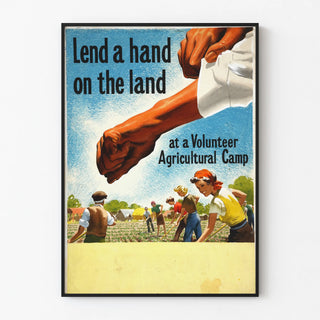 Vintage poster of encouragement for voluntary agricultural work