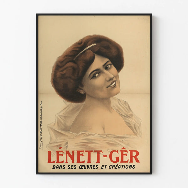 Vintage portrait poster of a woman Lénett-Gêr