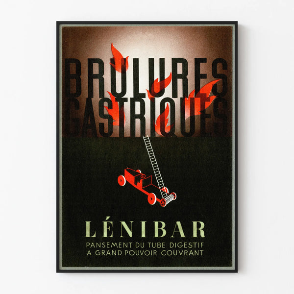 Vintage Poster Stomach Burns LéniBar - Retro Wall Decoration