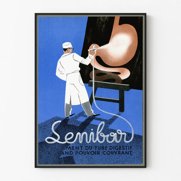 Vintage Lenibor Poster - Medical and Digestive Wall Decoration