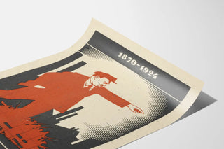 Decorative poster of Lenin 1870-1924 in constructivist style