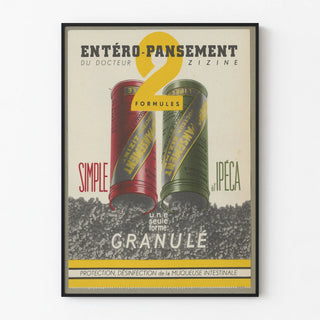 Vintage advertising poster for Dr. Zizine's Granule Wound Dressing