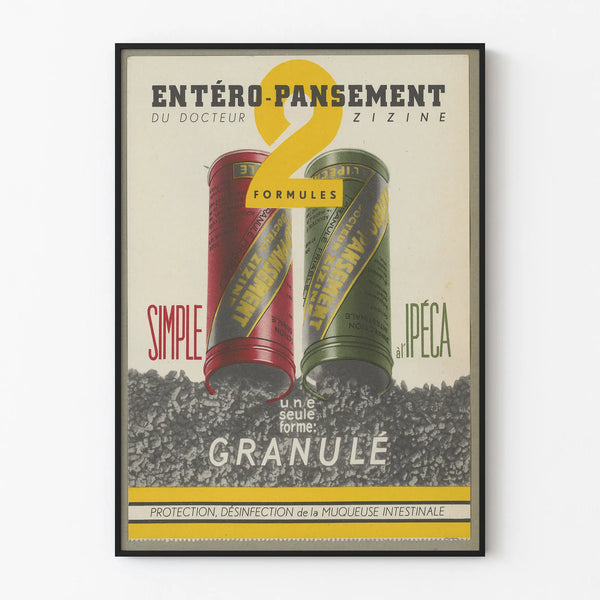 Vintage advertising poster for Dr. Zizine's Granule Wound Dressing