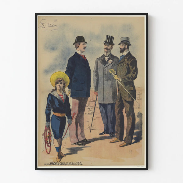Vintage fashion poster for men and children - Retro wall decoration