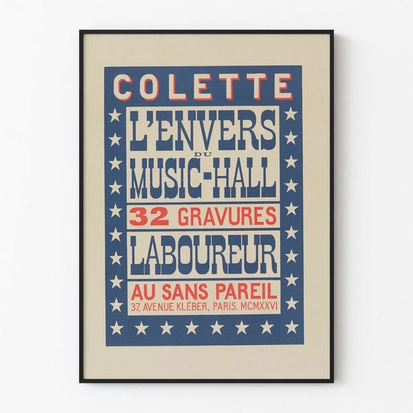 Vintage poster L'Envers du Music-Hall by Colette Labourer - 32 engravings