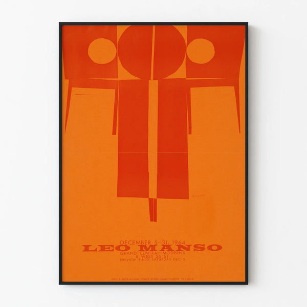 Abstract Decorative Poster in Red and Orange Leo Manso