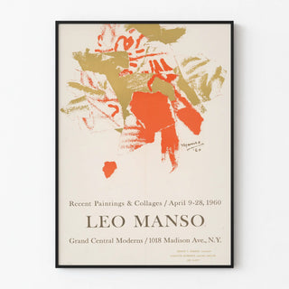 Exhibition Poster Léo Manso Recent Paintings and Collages 1960